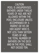Ontario CA Unsupervised Pool >93m2 Sign